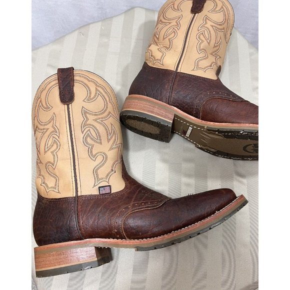 USA MADE DH4305 DOUBLE H ICE BRIAR BISON SQUARE TOE COWBOY BOOTS SZ 12 2E MENS - Picture 3 of 11